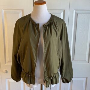 Zara Basic Outerwear Green Zip Front Windbreaker Jacket Size Medium